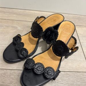 Jack Rodger’s black leather heeled sandals size 9:5